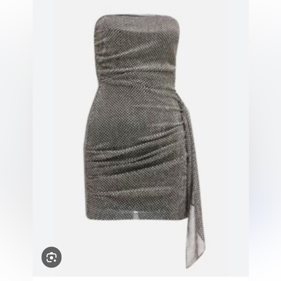 Ramy Brook Black and silver Strapless ruched Dress - Picture 8 of 8